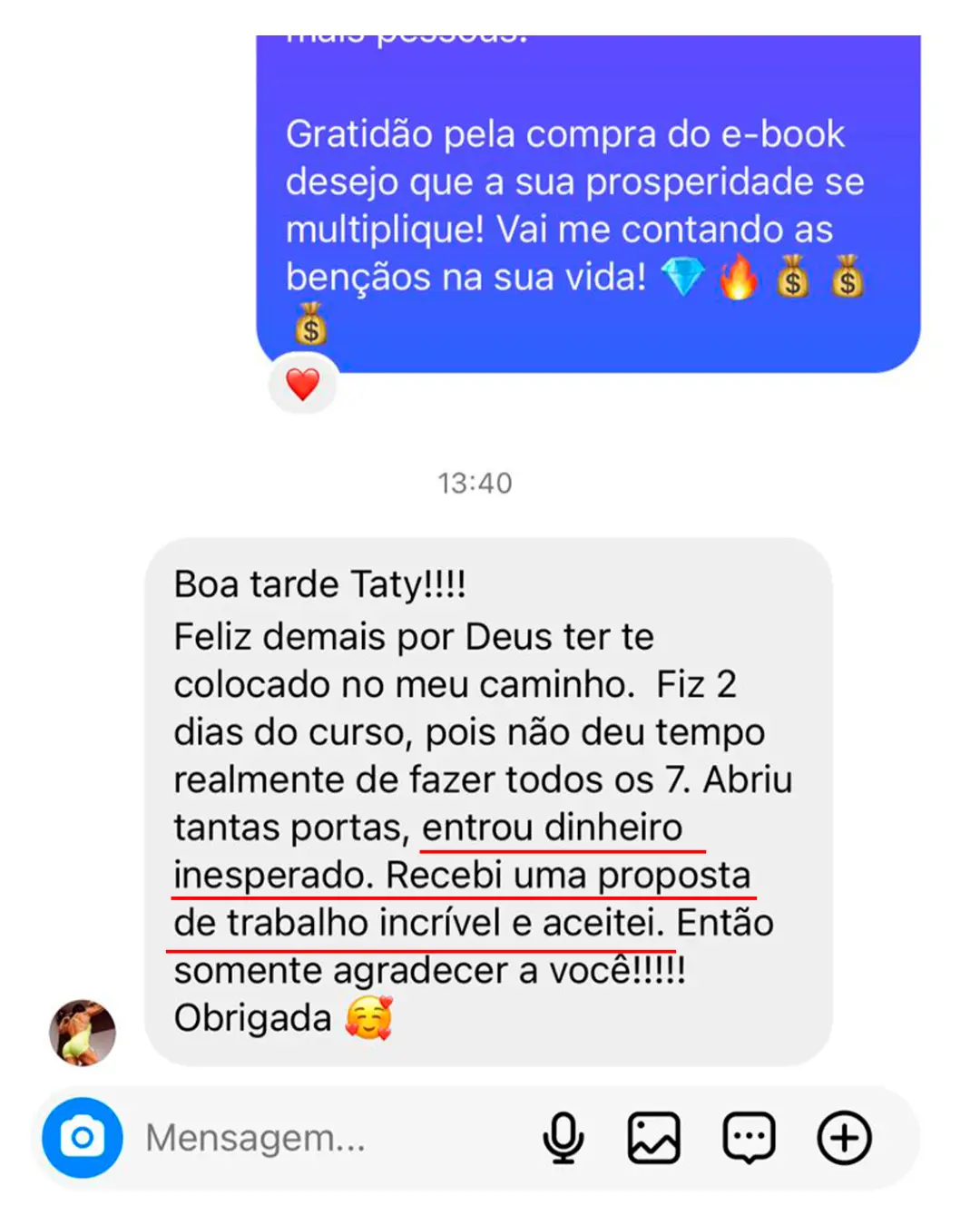 Depoimento de aluna 6